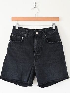 Agolde Dark Gray 90s Pinch Waist Cut Off Shorts in Nix Size 26 Raw Hem